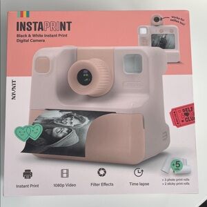 Cream and White Instant Print Digital Camera